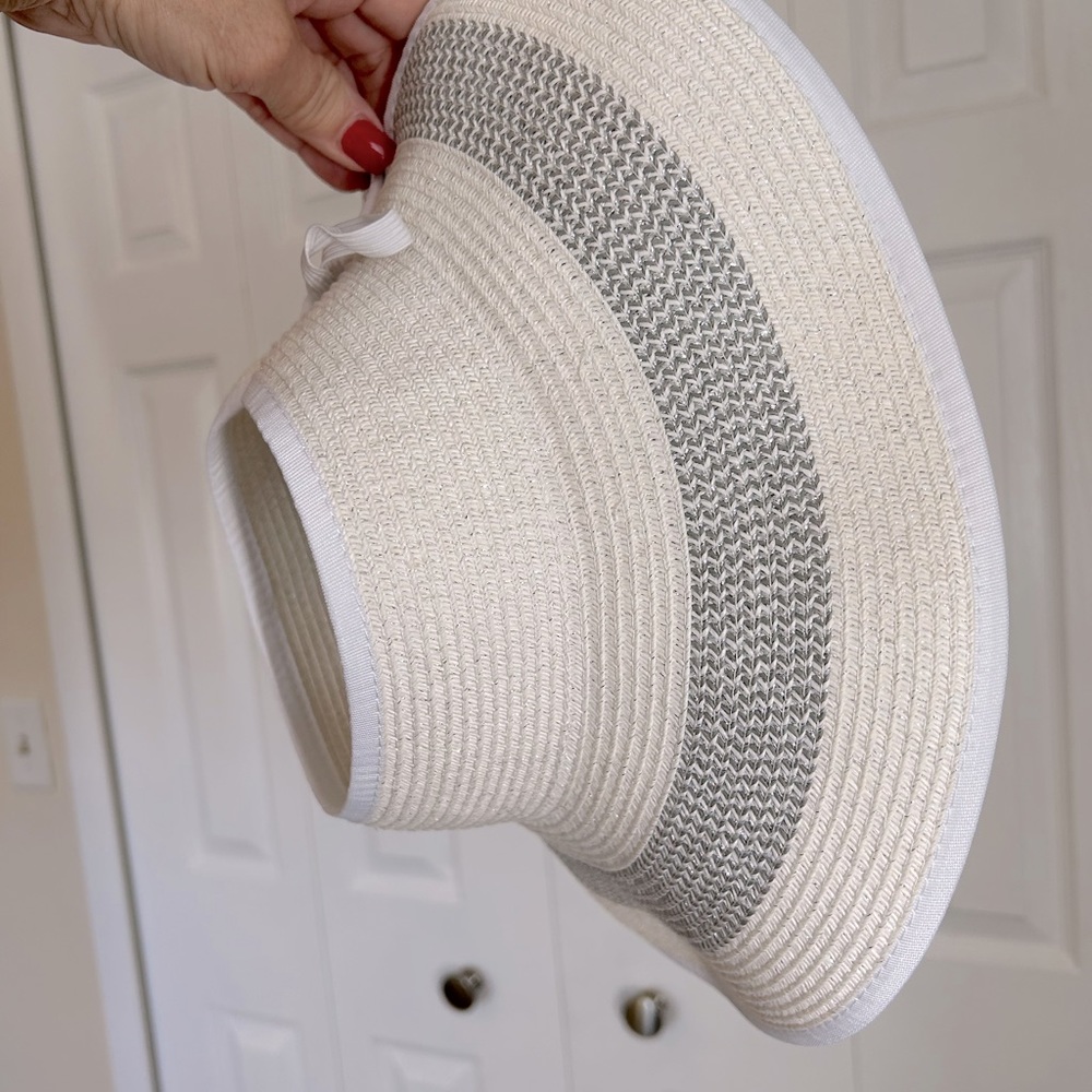Scala White sun straw hat (roll-up)